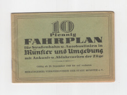 1940 3. Reich Strassenbahn, Zug Und Bus Fahrplanheft Für Münster Und Umgebung - Europa