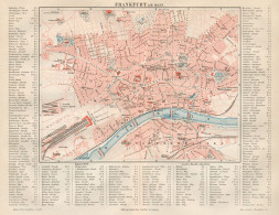 B6153 Germany - Frankfurt Town Plan - Carta Geografica Antica Del 1890 - Old Map - Geographische Kaarten