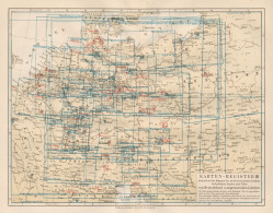 B6161 Karten Register III - Carta Geografica Antica Del 1890 - Old Map - Cartes Géographiques