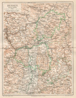 B6119 Germany - Hesse - Hessen - Carta Geografica Antica Del 1890 - Old Map - Landkarten