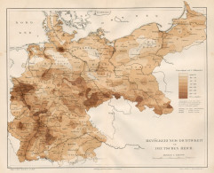 B6137 Deutschen Reich - Population - Carta Geografica Antica Del 1890 - Old Map - Landkarten