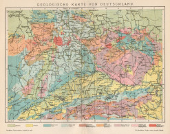 B6206 Germania - Carta Geologica - Carta Geografica Antica Del 1901 - Old Map - Mapas Geográficas