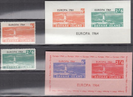 INSEL DAVAAR (Schottland), Nichtamtl. Briefmarken, 2 Blöcke + 2 Marken, Ungebraucht **, Europa 1964, Leuchttürme - Scotland