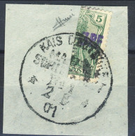 Deutsch Reich 1901 No ONU. 65 Ch. 3 à La P. 5 Verts Coupés En Deux Verticalement. Utilisé Sur Un Fragment - Gebruikt