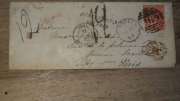 Enveloppe Avec 4 Pence (stamp HS)  1863 To France  ...................... 240424-CL-2-5 - Brieven En Documenten