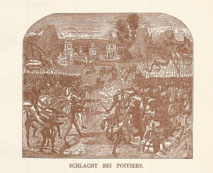 Battaglia Di Poitiers - Stampa D'epoca - 1920 Vintage Print - Stiche & Gravuren