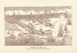 Massachusetts - Boston Nel 1768 - Stampa D'epoca - 1920 Vintage Print - Estampes & Gravures