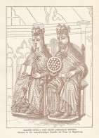 L'Imperatore Ottone I E Sua Moglie Editha - Stampa D'epoca - 1920 Print - Prenten & Gravure