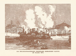 Das Englisch-französische Geschwader Bombardiert Kanton - 1920 Stampa - Prints & Engravings