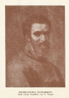 Ritratto Di Michelangelo Buonarroti - Stampa D'epoca - 1920 Vintage Print - Prints & Engravings