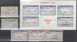 INSEL SARK (Guernsey), Nichtamtl. Briefmarken, 1 Block + 5 Marken, Gestempelt, Europa 1964, Tragflächenboot - Guernesey