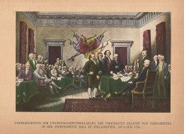 Firma Dichiarazione D'indipendenza Stati Uniti D'America - 1920 Stampa - Prenten & Gravure
