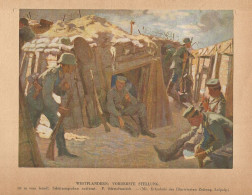 Belgio - Fiandre Occidentali - Militari In Trincea - Stampa - 1920 Print - Stiche & Gravuren