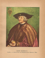 Kaiser Maximilian I - Stampa D'epoca - 1920 Old Print - Estampes & Gravures