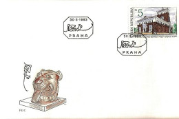 FDC 6 Czech Republic Plecnik's Church 1993 Lion Statue - Kirchen U. Kathedralen