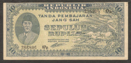 Oeang Republik Indonesia 10 Rupiah P-19 1945 VF - Indonesia