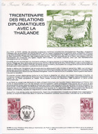 - Document Premier Jour TRICENTENAIRE DES RELATIONS DIPLOMATIQUES AVEC LA THAÏLANDE - PARIS 25.1.1986 - - Documents Of Postal Services