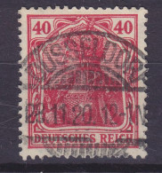 Deutsches Reich 1920 Mi. 145, 40 Pf. Germania Deluxe DÜSSELDORF 1920 Cancel !! - Gebraucht