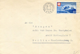 Mail Von Zurich Briefversand 1939 - Tschiervagletscher 221 - Postmark Collection