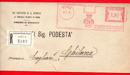 1936 - PIO S. SPIRITO OSPEDALI - AFFRANCATURE MECCANICHE ROSSE - EMA - METER - FREISTEMPEL - Machines à Affranchir (EMA)