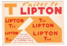 Carte Publicitaire Pré Découpée , Pour Le Thé Lipton - Advertising