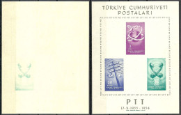 Turkey; 1954 PTT Souvenir Sheets ERROR "Abklatsch Print" - Neufs