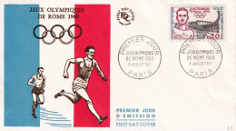 FDC 09/07/1960: Jeux Olympiques De Rome 1960 - Y&T N° 1265 - 1960-1969