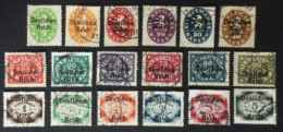1920 Dienstmarken : Abschiedsserie Satz Mi. 34 - 51 - Dienstmarken