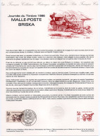 - Document Premier Jour LA MALLE-POSTE BRISKA - Journée Du Timbre - PARIS 5.4.1986 - - Día Del Sello