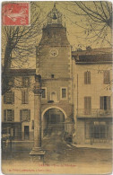 D 83.  CARCES. TOUR DE L HORLOGE. CARTE TOILEE. CARTE ECRITE - Carces