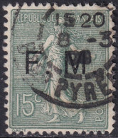 France 1904 Sc M3 Yt Militaire 3 Military Used - Militärische Franchisemarken