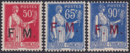 France 1934 Sc M7-9 Yt Militaire 7-9 Military MNH** - Francobolli  Di Franchigia Militare