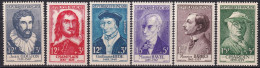 France 1956 Sc B303-8 Yt 1066-71 Set MLH* - Unused Stamps