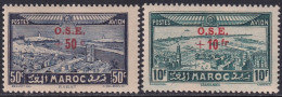 French Morocco 1938 Sc CB22-3 Marco Yt PA41-2 Air Post Set MNH** - Airmail