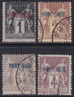 French Offices Port Said 1899 Sc 1-4 Yt 1-4 Partial Set Used Low Values - Oblitérés