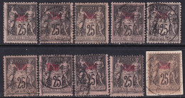 French Offices China 1894 Sc 6 Chine Yt 8 Selection Of 10 All Used - Usati