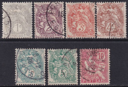 French Offices Port Said 1902 Sc 18-23 Yt 20-5 Partial Set Used Low Values - Usati