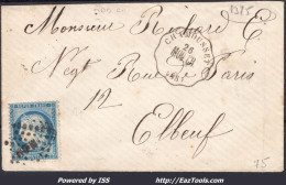 FRANCE N° 60C SUR LETTRE MCM + CONVOYEUR DE STATION CHAMOUSSET MOD CH LIGNE 165 - 1871-1875 Ceres