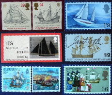 Gde-Bretagne Yv. 494 - 513 - 589 - 1619/1620 + Parcel Stamp & Guernesey 248-249 Neufs ** (MNH) - Bateaux - Voiliers - Barcos