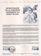 - Document Premier Jour BICENTENAIRE DE LA PREMIÈRE ASCENSION DU MONT BLANC - CHAMONIX 8.8.1986 - - Escalade