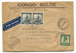 Congo Coquilhatville Oblit. Keach 8A3-Dmyt Sur C.O.B. 234 + 244A (paire) Sur Lettre Vers Bruxelles Le 05/10/1948 - Storia Postale