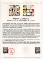 - Document Premier Jour VIEIRA DA SILVA - Saint-Jacques De Reims (détail D'un Vitrail) - REIMS 22.11.1986 - - Verres & Vitraux