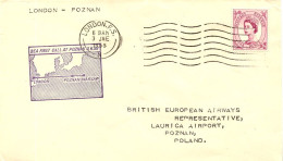 Aérophilatélie-BEA First Call At Poznam 3.6.58 LONDON-Poznan-cachet De London Du 3.06.58 - First Flight Covers