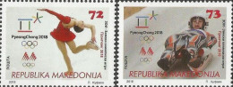 Macedonia 2018 Winter Olympic Games In Pyeongchang Olympics Set Of 2 Stamps MNH - Macedonia Del Norte