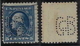USA United States Stamp With Perfin Monogram Weave To Identity GCB Or GBC Lochung Perfore - Perfins