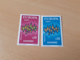 TIMBRES   ANDORRE  FRANCAIS   ANNEE   1972   N  217  /  218   COTE  40,00  EUROS   NEUFS  LUXE** - Ungebraucht