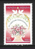 UKRAINE. N°409 De 2001. Roses/Love. - Rosas
