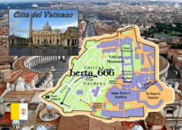 Vatican City State Map New Postcard * Carte Geographique * Landkarte - Vatican