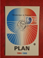 Carte Maximum 1984 PARIS MODERNISER LA FRANCE PLAN 1984/1988 - 1980-1989