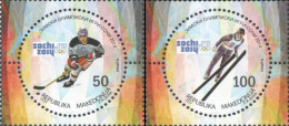 Macedonia 2014 Winter Olympic Games In Sochi Olympics Set Of 2 Stamps MNH - Winter 2014: Sochi